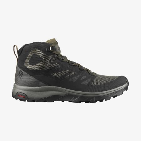 Salomon OUTLINE MID GORE-TEX Mens Hiking Boots Black UK FJQW